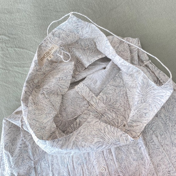 Metiseko 100% Organic Cotton sundress from Vietnam sz Small with tie straps NWOT - Picture 5 of 15